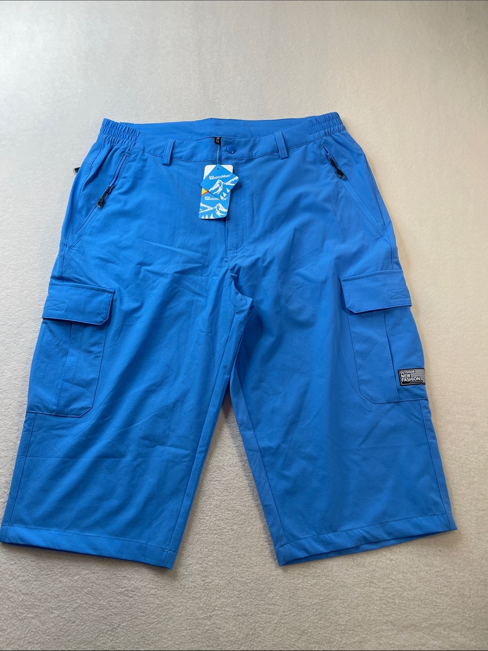 Men's Blue Cargo Shorts - Outdoor Performance SIZE 34